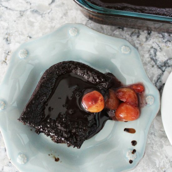 Cherry Brownie Sheet Cake