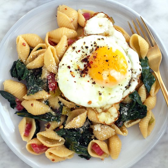 Lemony Pasta with Rainbow Chard