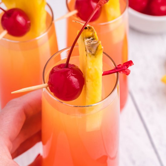 Pineapple Upside Down Mimosas