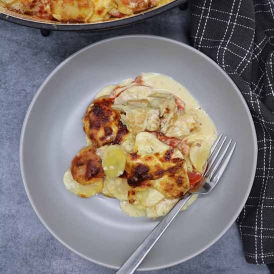 Creamy Gratin of Smoked Haddock