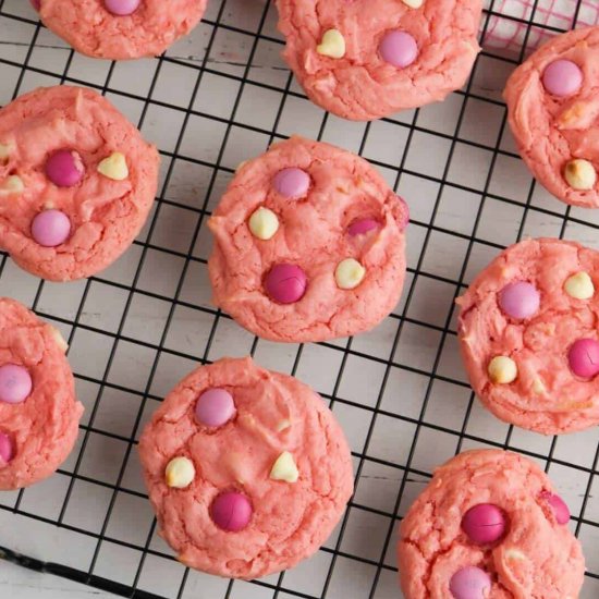 Easy Strawberry Cake Mix Cookies