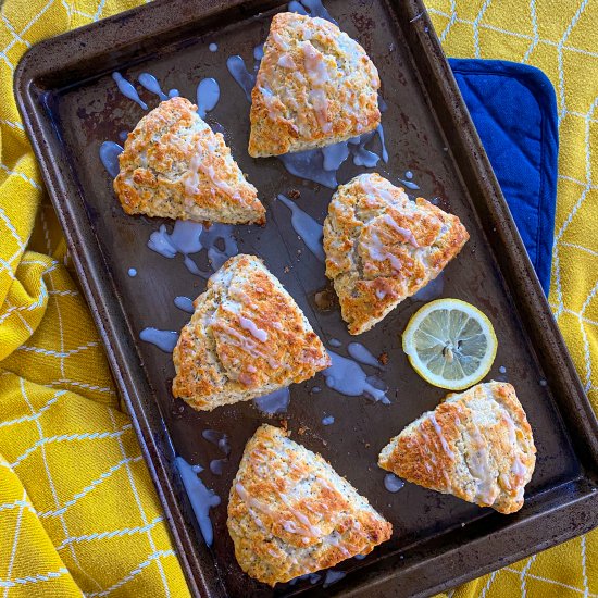 Glazed Lemon Poppy Seed Scones