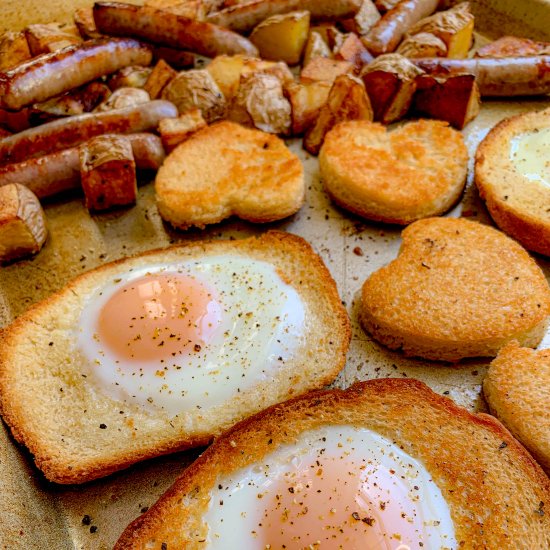 Baked Home Fries, Sausage & Eggs