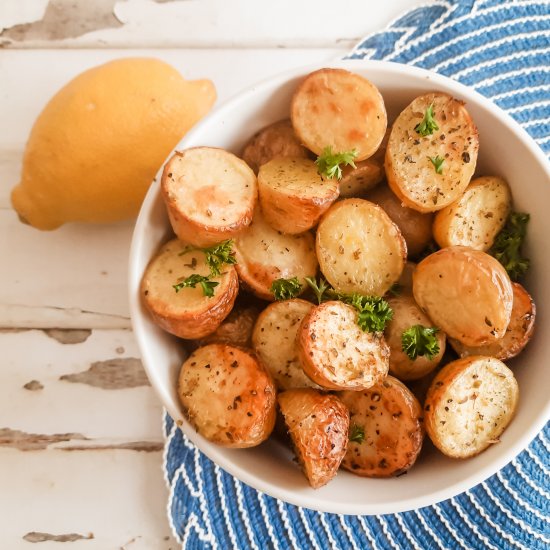 Air Fryer Greek Lemon Potatoes