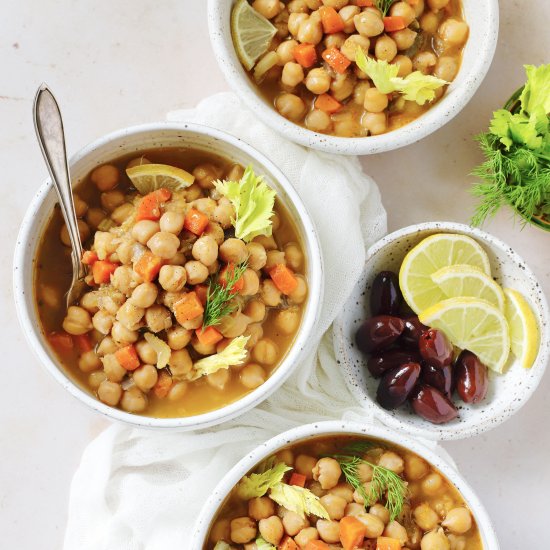 Traditional Greek Chickpea Soup