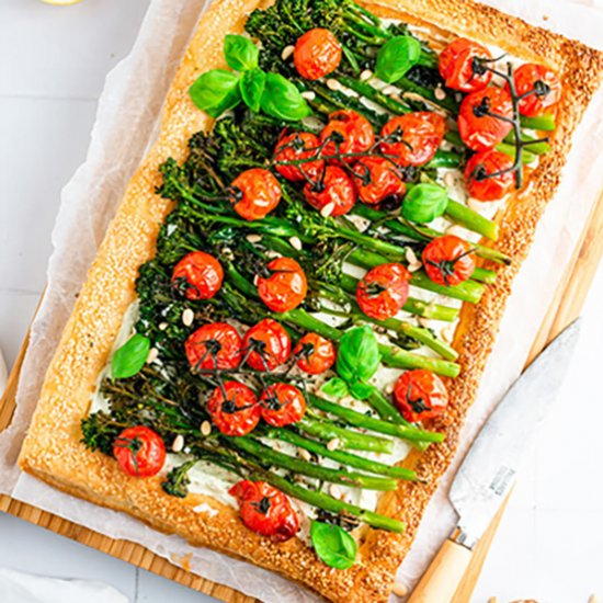 VEGAN SPRING VEGETABLE TART