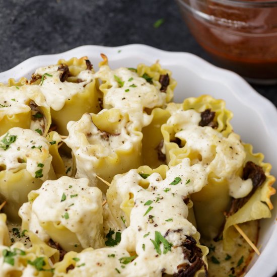 Lasagna Roll Ups with Short Ribs