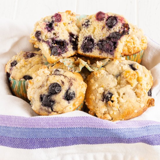 Sourdough Blueberry Muffins