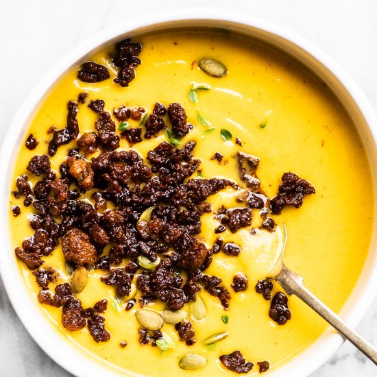 Roasted Squash Chorizo Soup