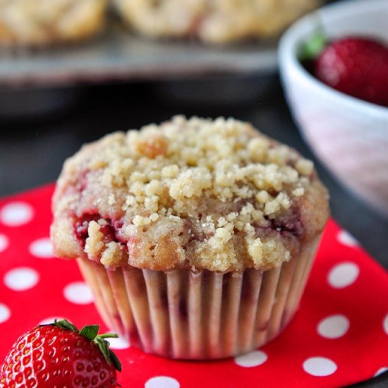 Bakery Style Strawberry Muffins