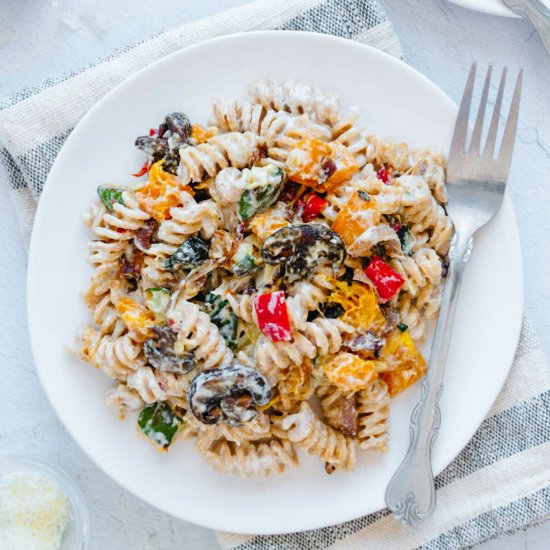 Roasted Veggie Creamy Vegan Pasta