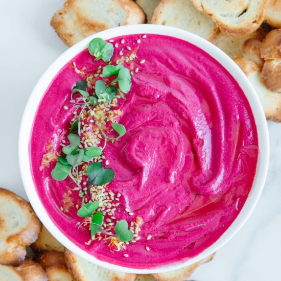 Best Ever Creamy Beet Hummus