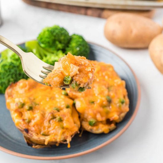 Cheesy BBQ Chicken Potato Skins.