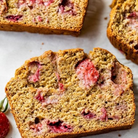 Roasted Strawberry Banana Bread