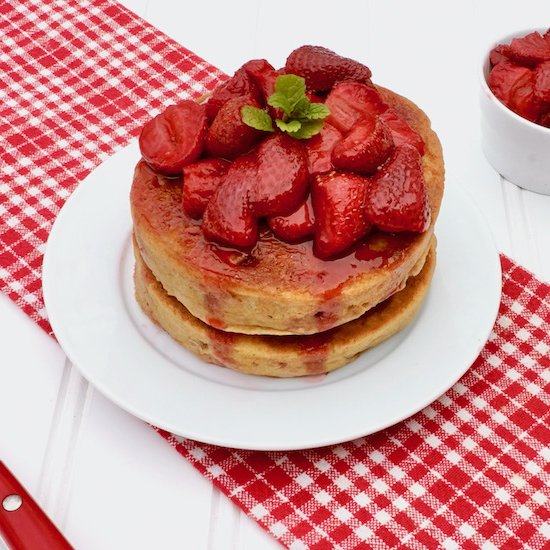 Strawberry Whole Grain Pancakes