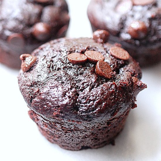 Triple chocolate chip muffins