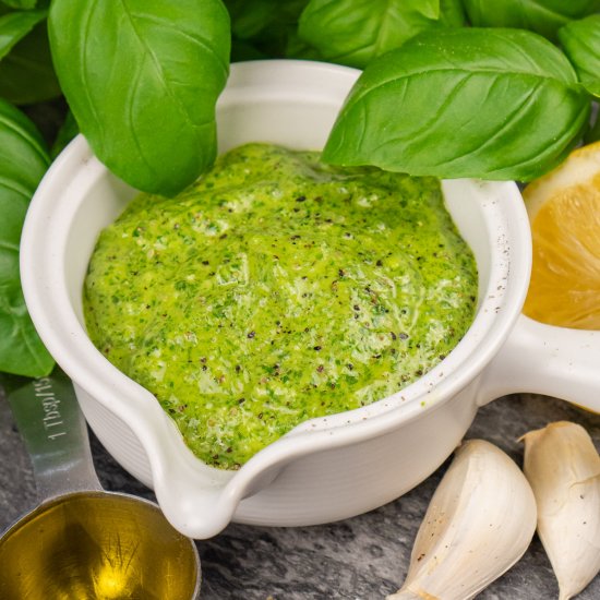 Nut Free Pesto Basil Sauce