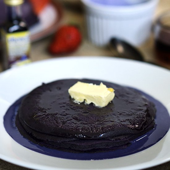 Ube Pancakes with Ube Sauce