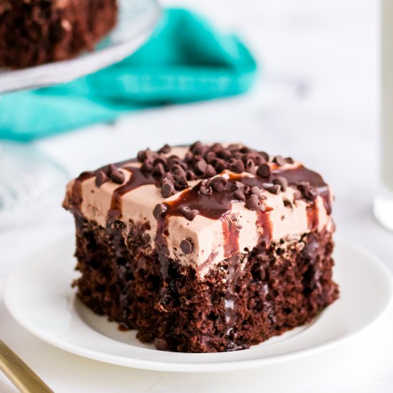 Chocolate Pudding Poke Cake