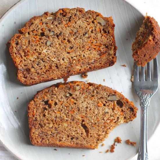 Carrot Banana Bread with Walnuts