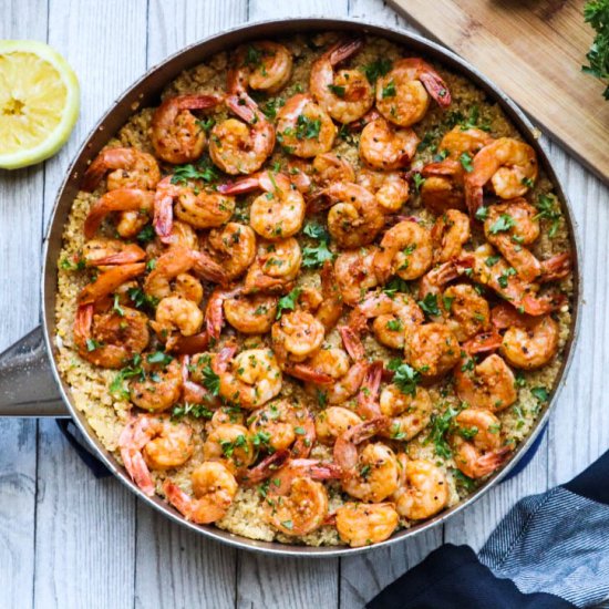 Garlic Shrimp Scampi Over Quinoa