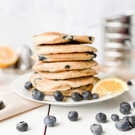 BLUEBERRY LEMON PANCAKES- Vegan/GF