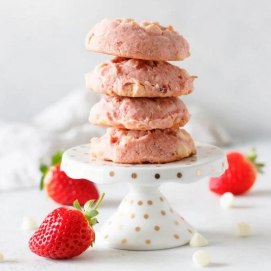 Strawberry White Choc Chip Cookies