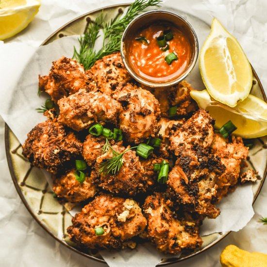 Vegan Ranch Fried Cauliflower Bites