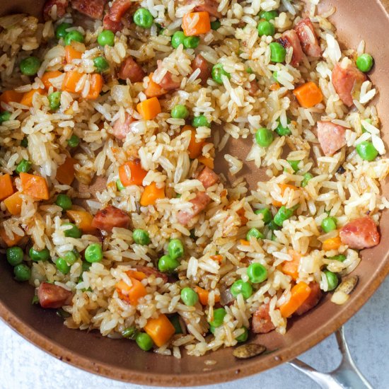 Fried Rice for One (Without Egg)