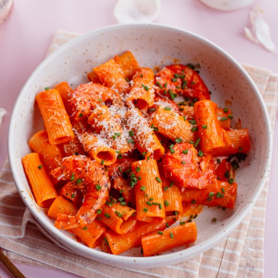 Creamy Gochujang Pasta with Shrimp