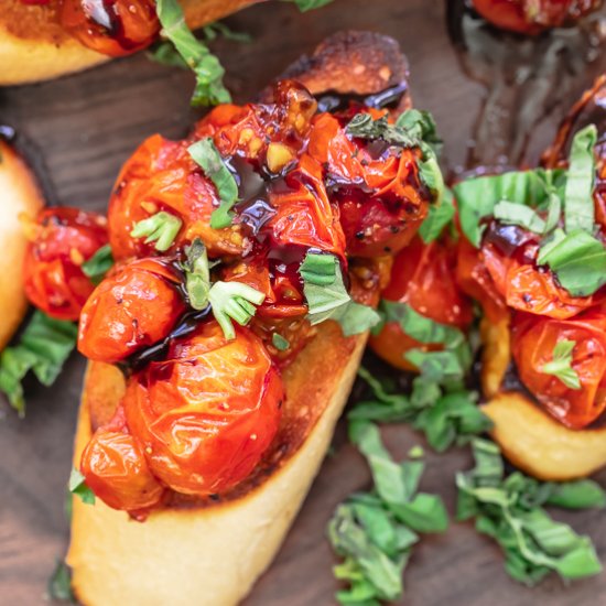 Easy Blistered Tomato Bruschetta