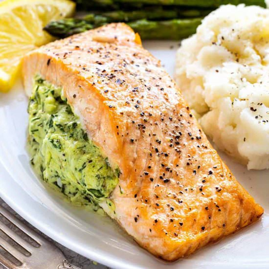 Spinach Stuffed Salmon