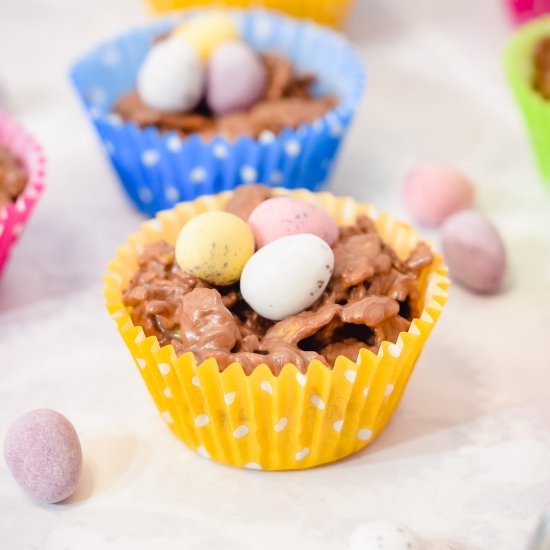 Chocolate cornflake nest cakes