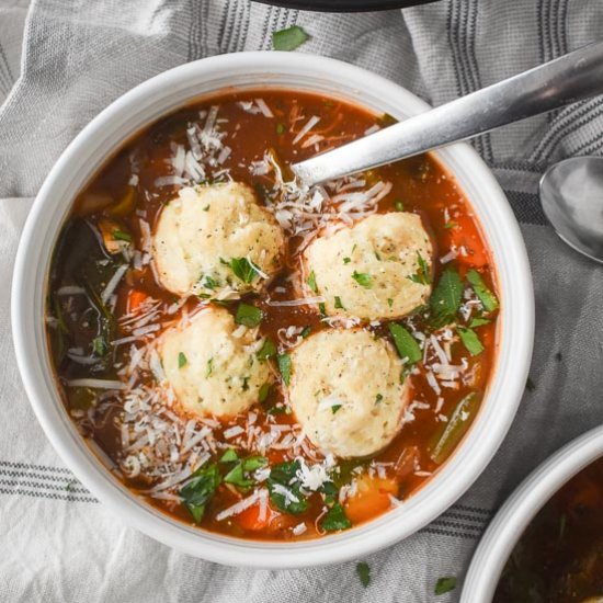 Italian Veggie Soup & Dumplings