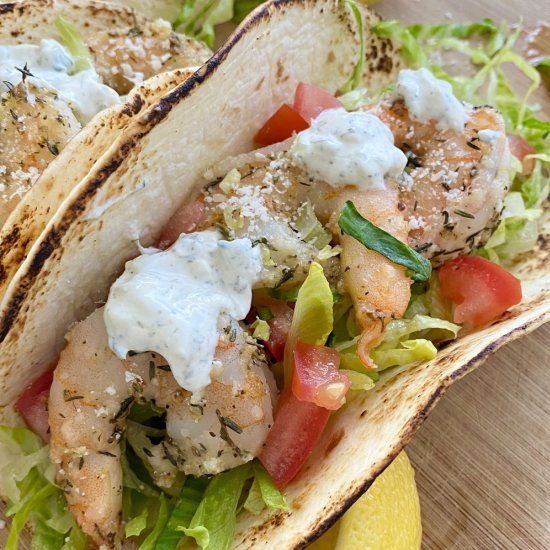 Mediterranean Shrimp Tacos