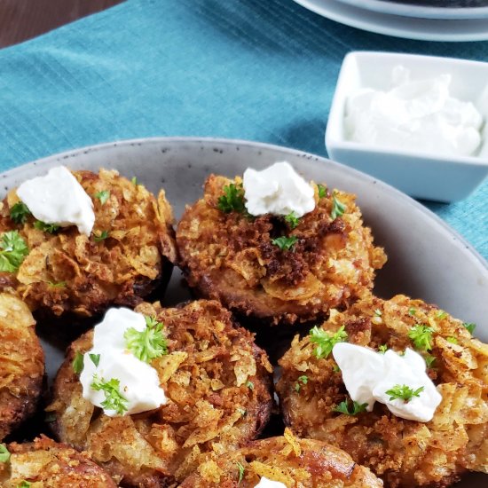 Crispy Twice Baked Potato Cups