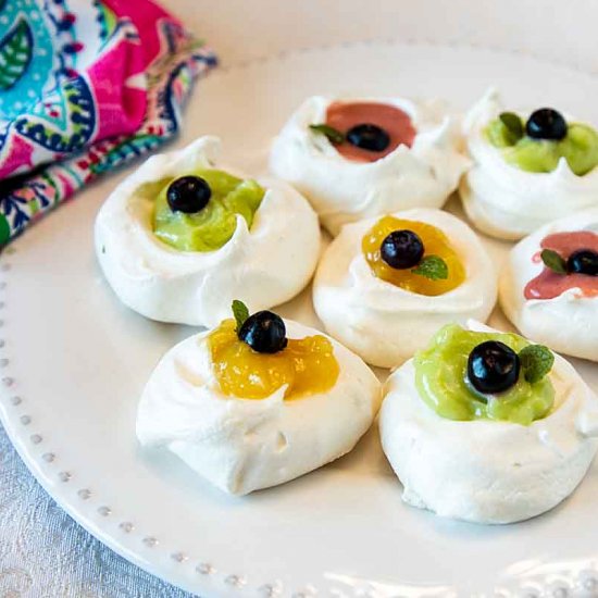 Meringue Nests with Fruit Curd