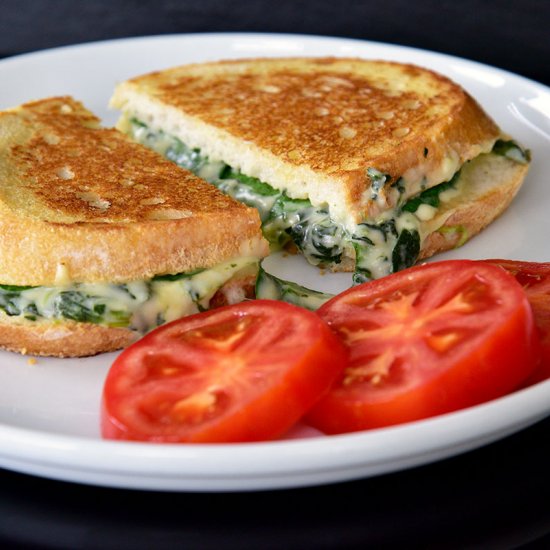 Spinach Artichoke Grilled Cheese