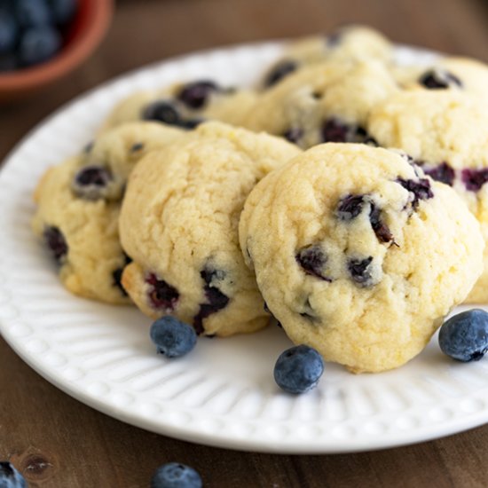 Fresh Blueberry Lemon Maple Cookies