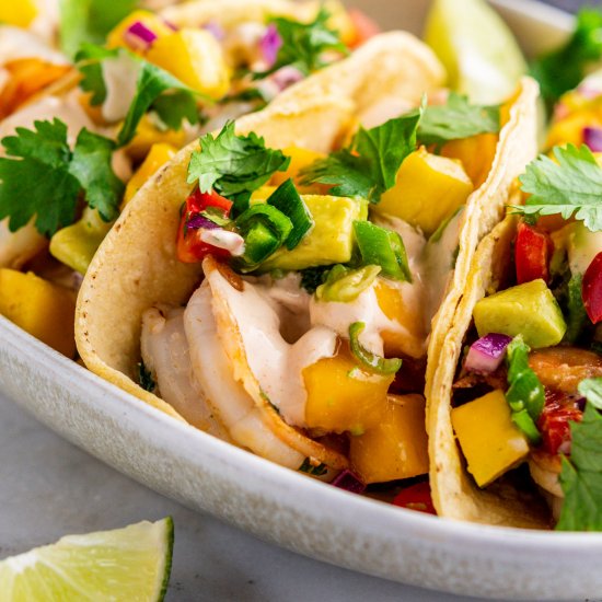 Shrimp Tacos with Mango Salsa