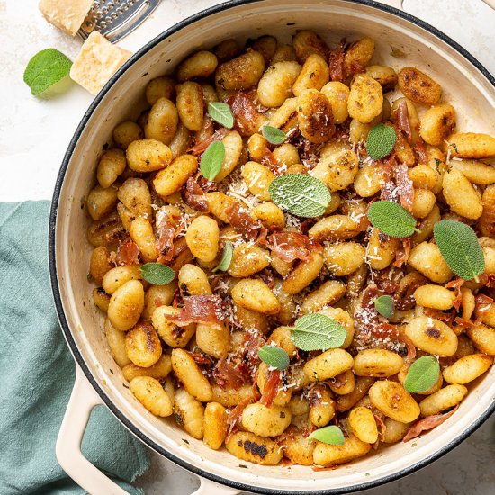 Lemon Butter Gnocchi and Prosciutto