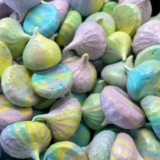 Easy Tie Dye Meringue Kisses