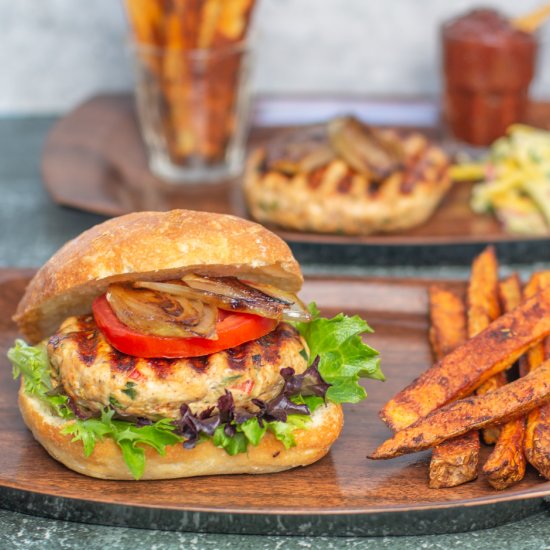 Homemade Chicken & Veggie Burgers