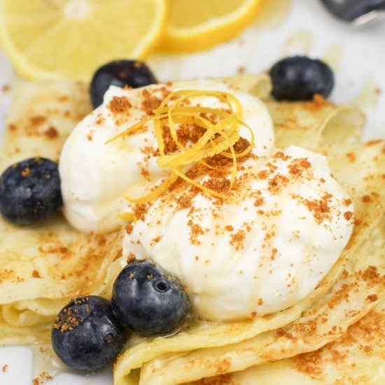 Lemon Crepes with Lemon Mascarpone