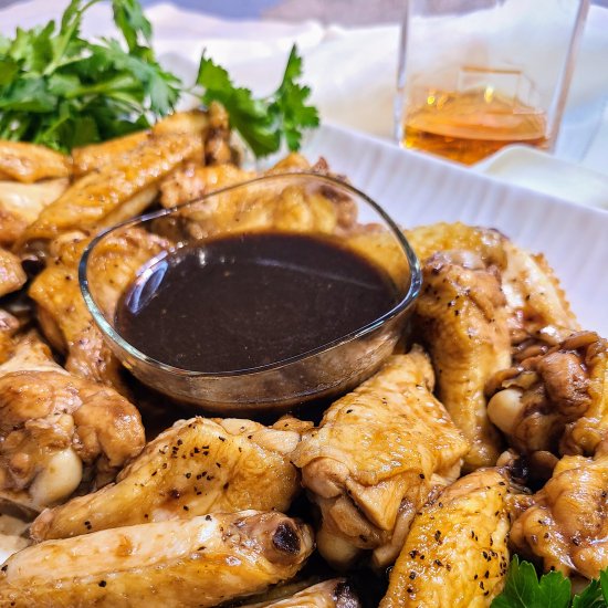 Chicken Wings in a Bourbon Sauce