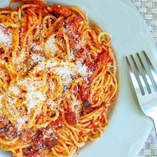 Bacon Mushroom Tomato Pasta