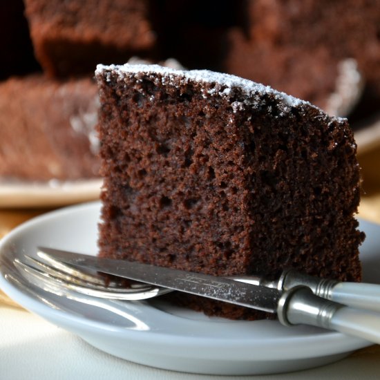 Soft chocolate and ricotta cake