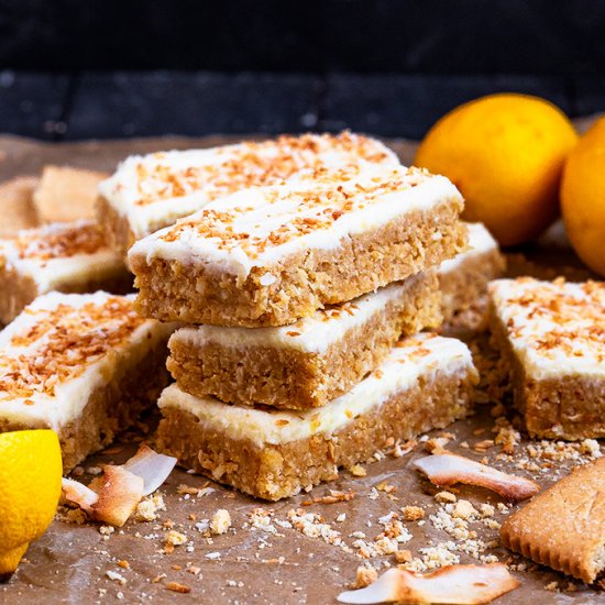 No Bake Lemon Coconut Slice