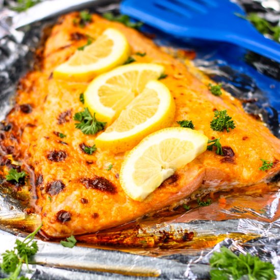 Easy Baked Salmon with Mayo