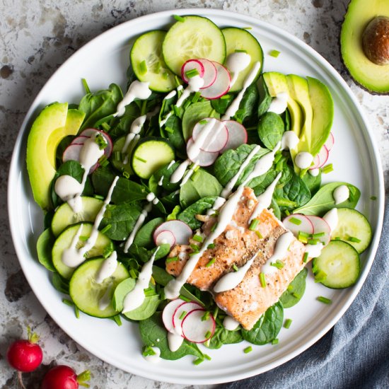 Easy Spring Salmon Salad with Ranch